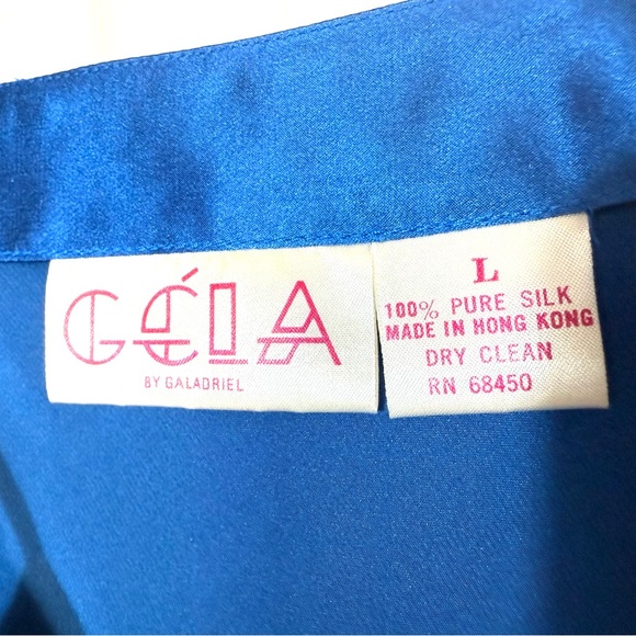 Vintage Blue 100% Silk Women Coquette Fairy Cami Top Size L Holiday Festive Y2K - Picture 3 of 6